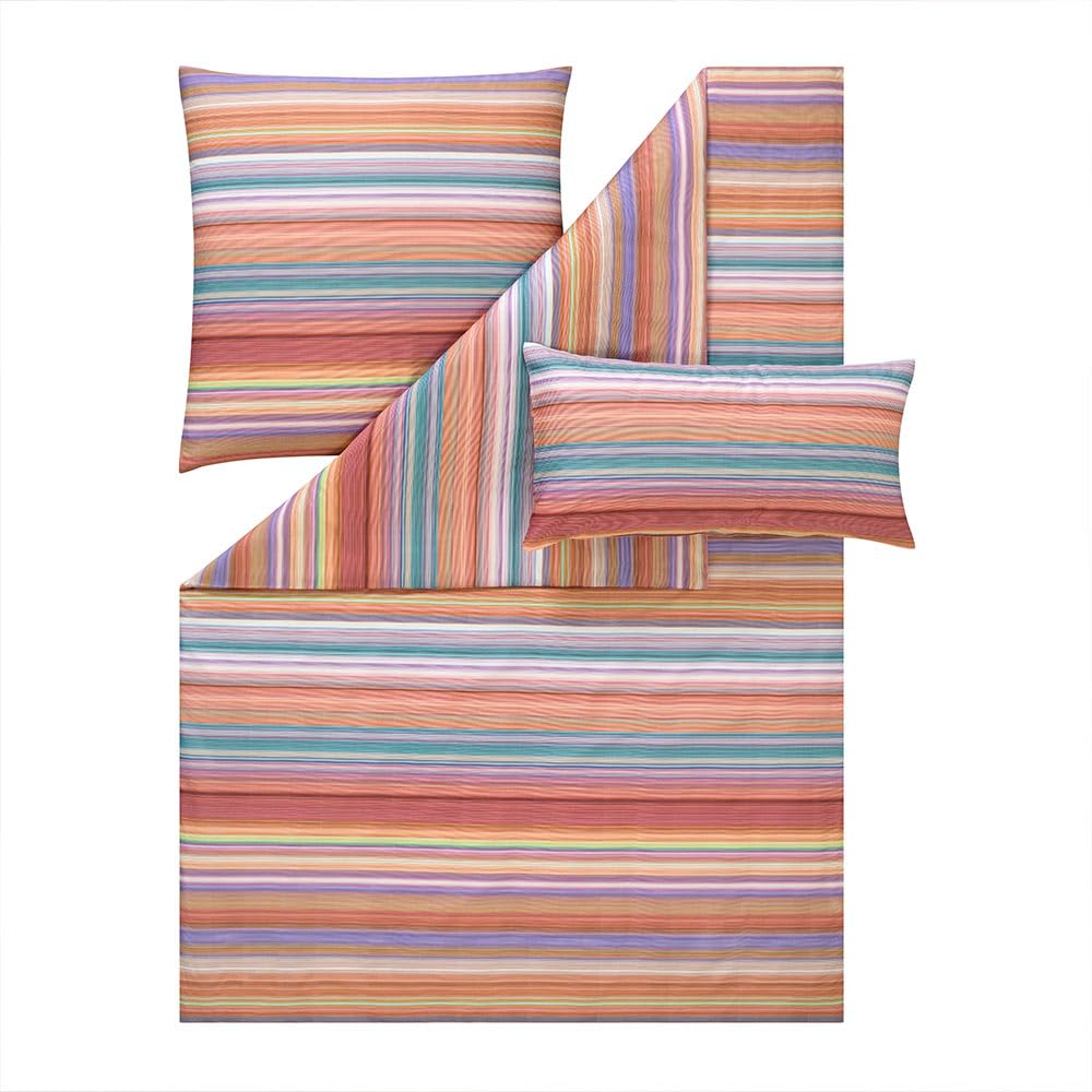 ESTELLA Bettwäsche Ruth | Multicolor | 135x200 cm + 80x80 cm + 40x80 cm | seidig-glänzende Oberfläche | pflegeleicht & trocknerfest | atmungsaktiv & anschmiegsam | 100% Baumwolle