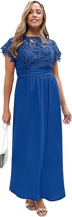 Jessica London Women's Plus Size Lace Maxi Dress