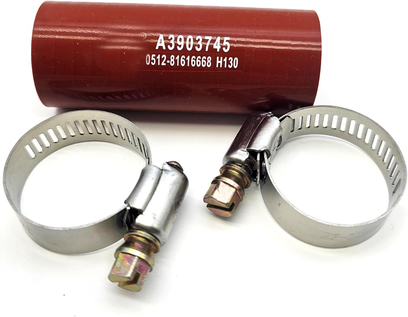 Hconcet 3286499 Red Turbo Oil Drain Hose And 2 Clamps Compatible with Dodge Cummins 4BT, 6BT and 6CT models year from 1989-2006