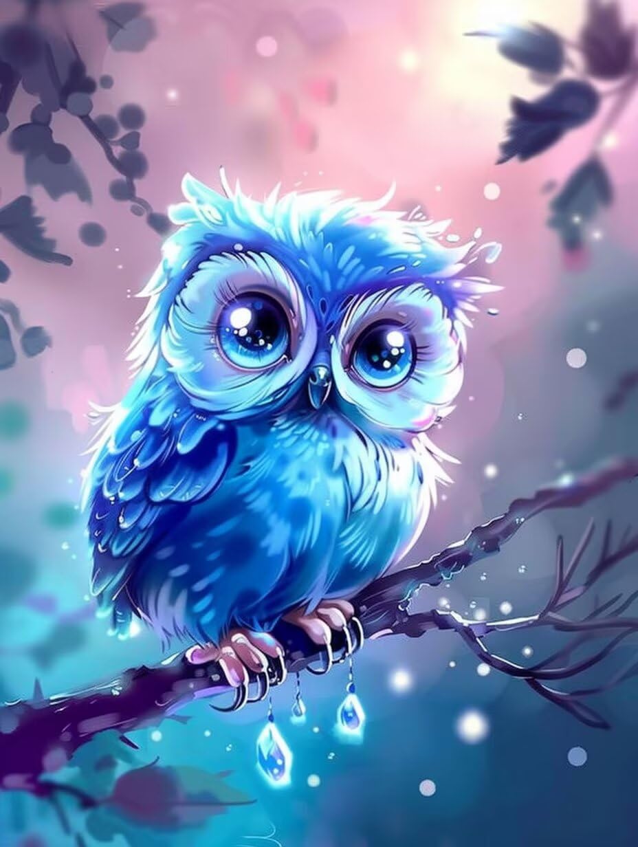 Diamentowa sowa, zestawy do malowania diamentami dla dorosłych, 5D Dimond Art Tree Gem Arts and Crafts Paintings, zestaw do haftu krzyżykowego, hobby dla dorosłych i kobiet, dekoracja pokoju, 70 x 100