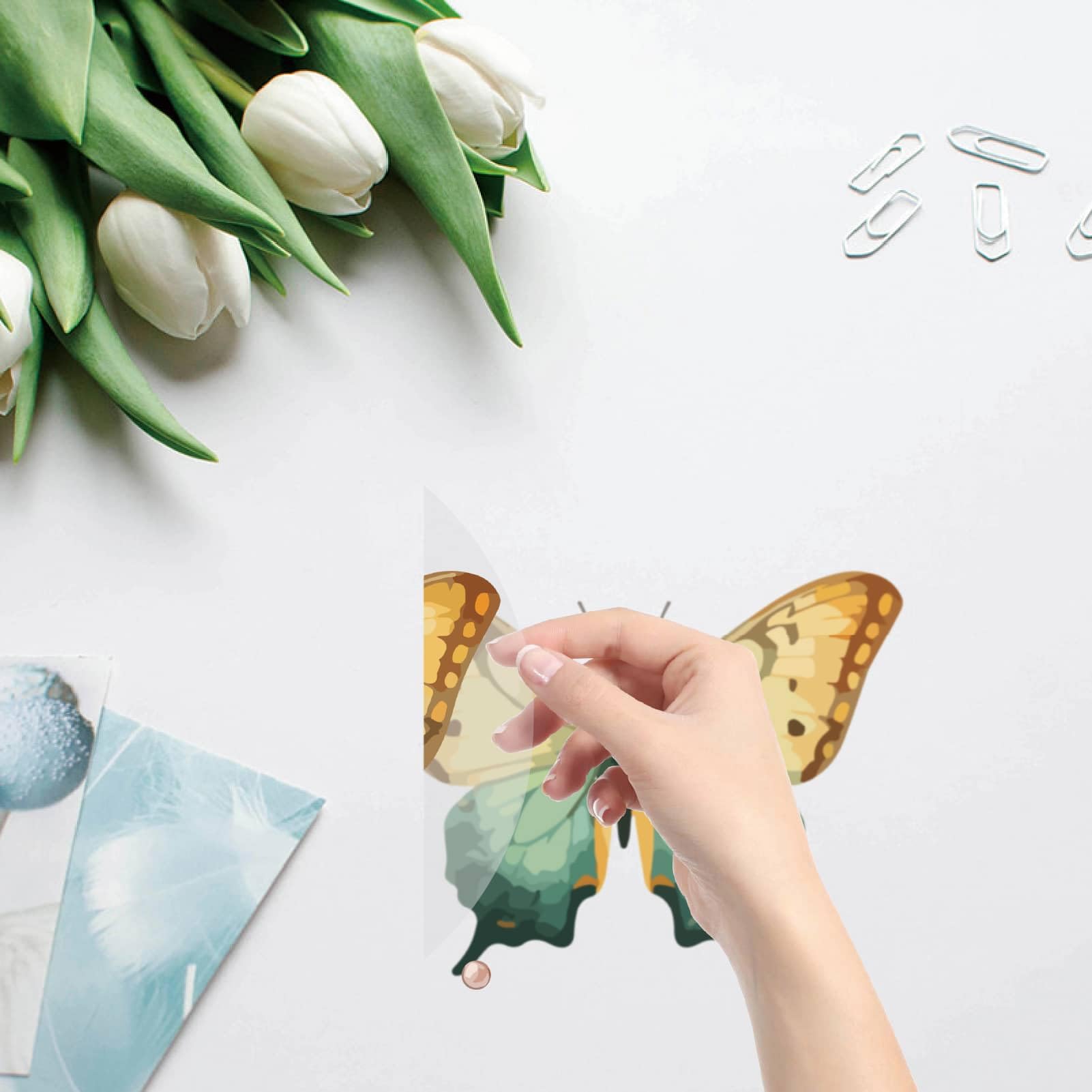 GORGECRAFT 4Pcs Butterfly Window Stickers Waterproof Insect Window Decals Vinyl Alert Film Bathroom Kitchen Sliding Door Glass Anti-Collision Clings for Prevent Stop Birds Dogs Pets Strikes Home Decor - Image 3