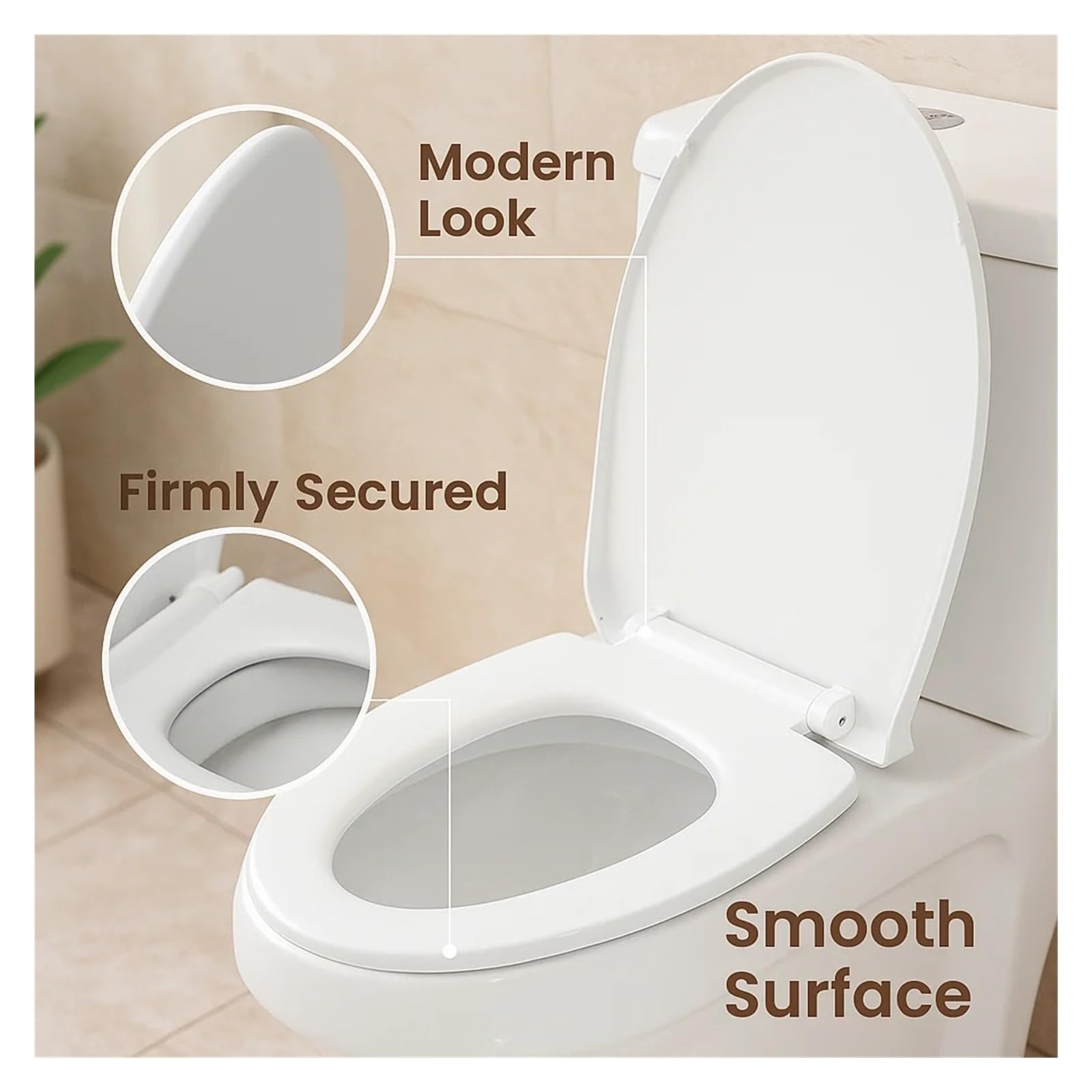 Sedile WC A Chiusura Lenta Facile Da Installare, Universale, Adatto Ai Standard Robusto E Confortevole