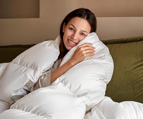 Miniatura 1 de OverCloud - Edredón de plumón de ganso, tamaño individual, relleno de edredón para todas las estaciones, edredón de la colección de hotel, ultra