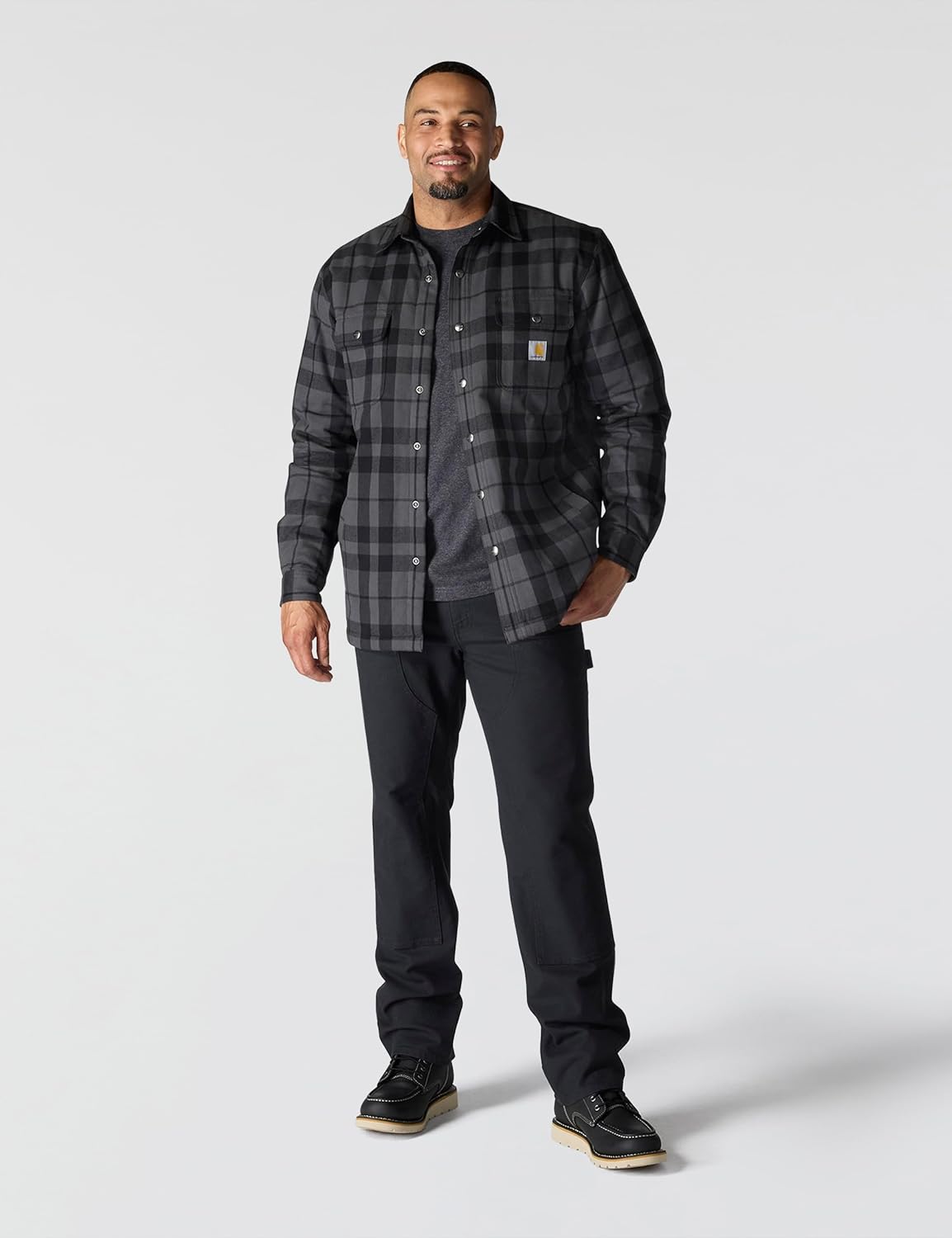 Carhartt Mens Relaxed Fit Flannel Sherpa-Lined Shirt Jac - Image 3