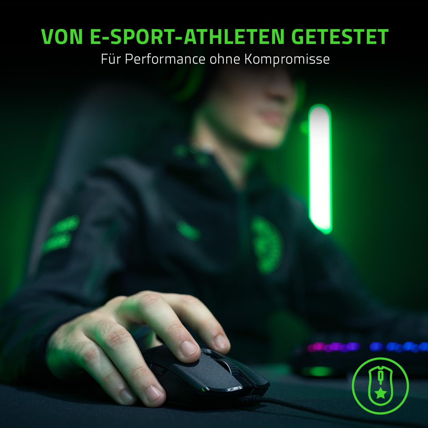 Razer Viper 8K Hz - Beidhändige Gaming Maus mit 8000 Hz HyperPolling-Technologie und nur 71g Gewicht für PC/Mac (Optischer Fokus + Sensor mit 20K DPI, 2nd Gen Optical Mouse Switches) Schwarz
