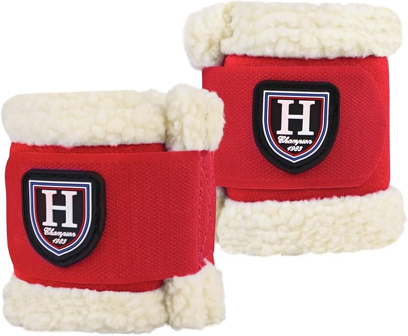 Bandagem para Boleto de Cavalo Harrison Howard com Forro de Fleece Berber Vermelha – Par