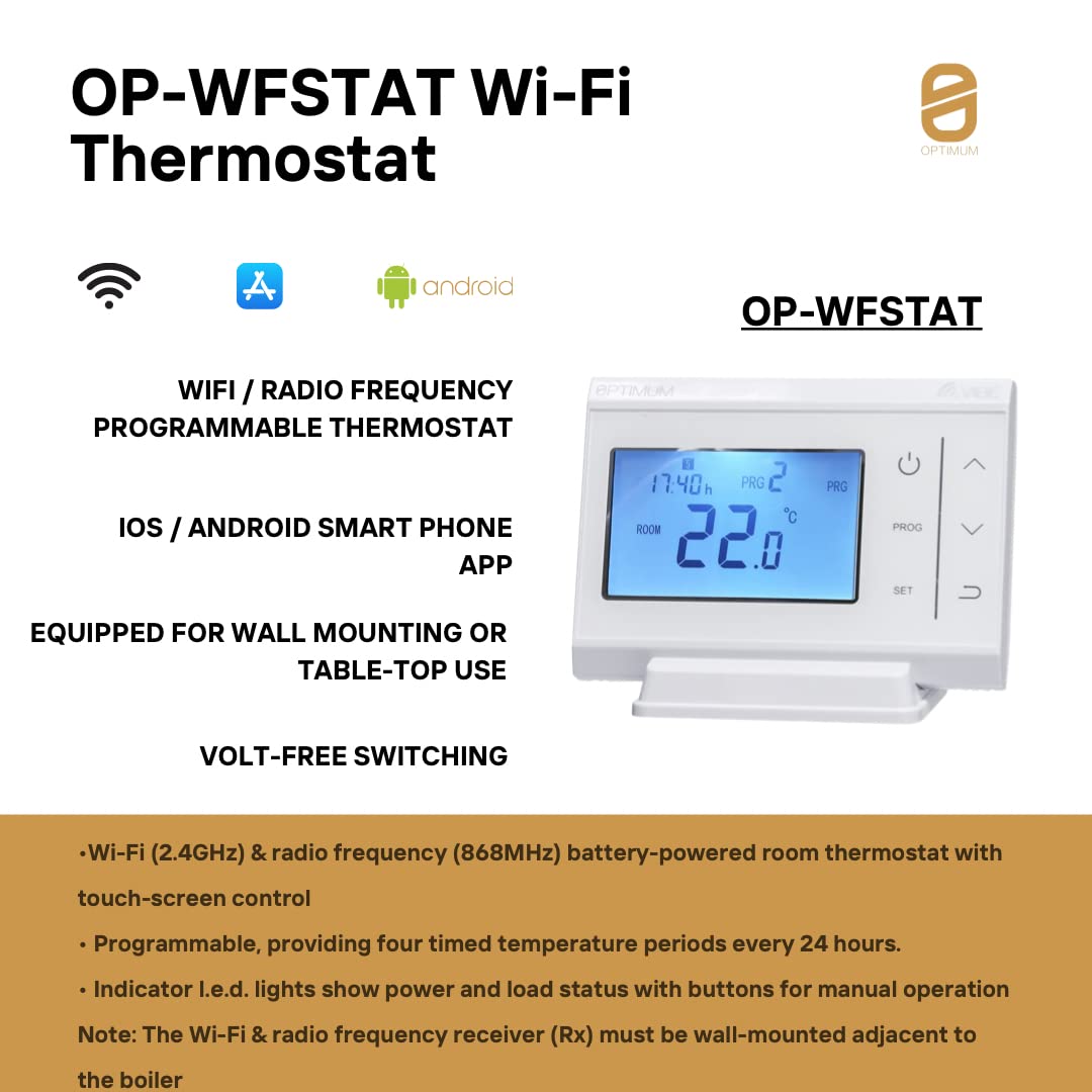 Optimum OP-WFSTAT Vibe WiFi Digital RF Programmable Room Thermostat Wireless  Boiler Plus + : Amazon.de: DIY u0026 Tools