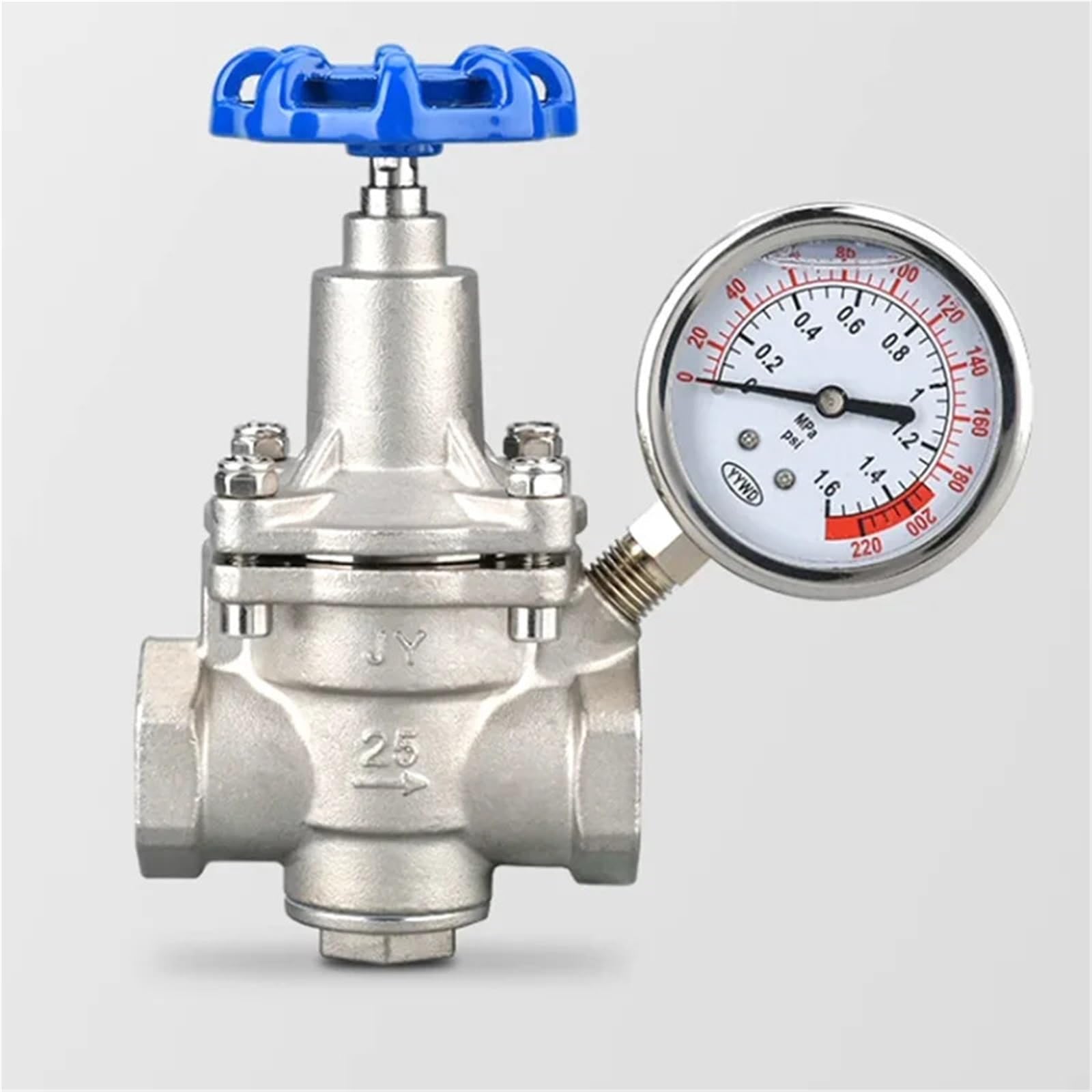 Válvula Reductora Presión Válvula reductora de presión agua del grifo, rosca tubería derivación, regulación vapor 304/316, destática(DN20)