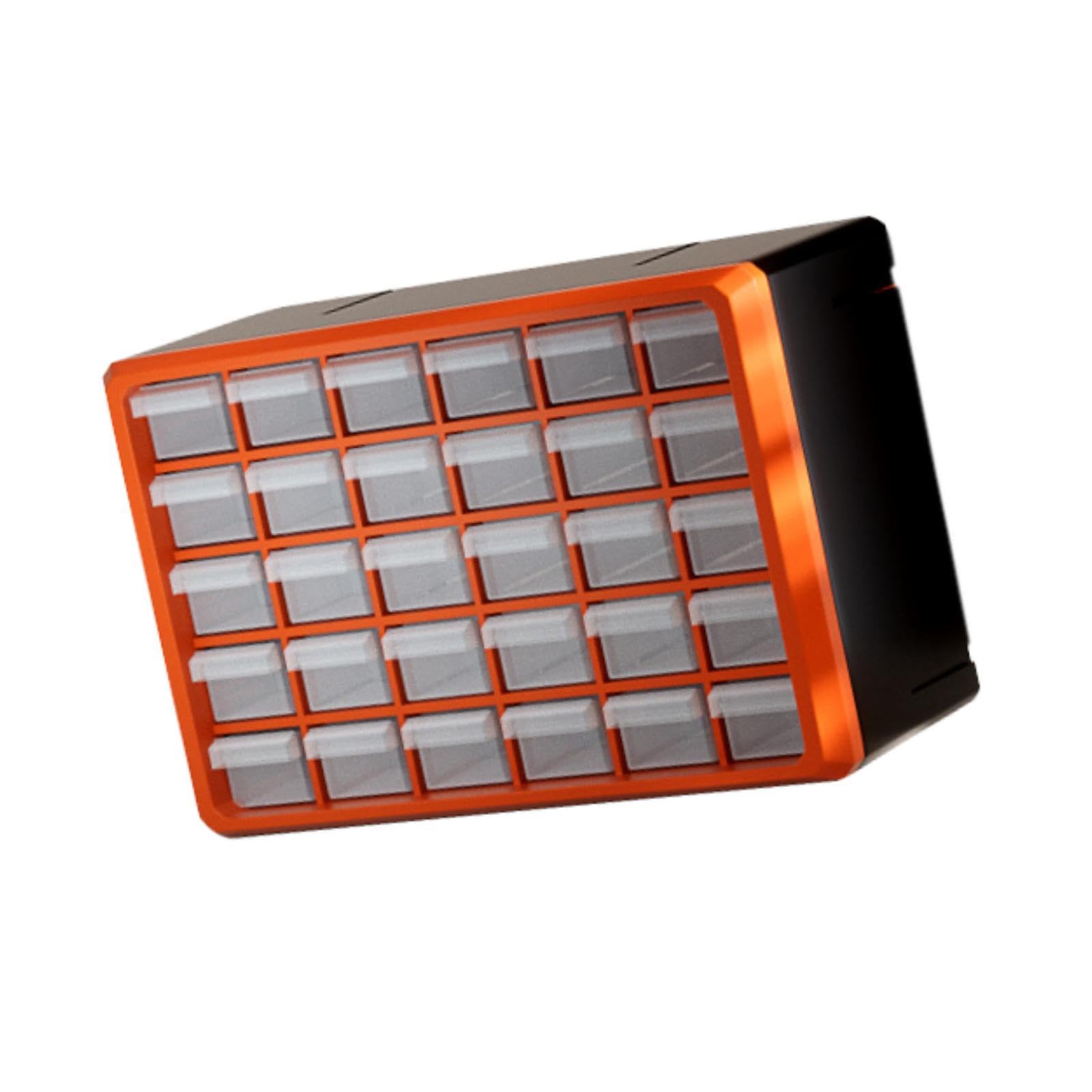Organizador de Cajones para Armarios de Almacenamiento, Compartimentos, Multirejilla, Multifuncional, Caja de, Organizador de Tornillos, Organ, Cuadrícula Pequeña Naranja 30
