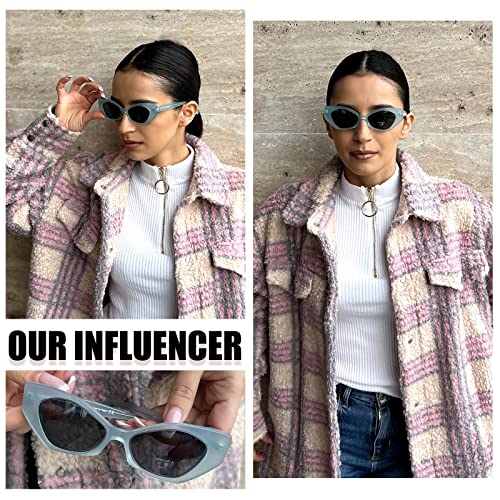 DUCO Trendy Sunglasses for Women Men Retro Vintage Polarized Shades Acetate Frame Y2K Designer Style Sun Glasses DC12503