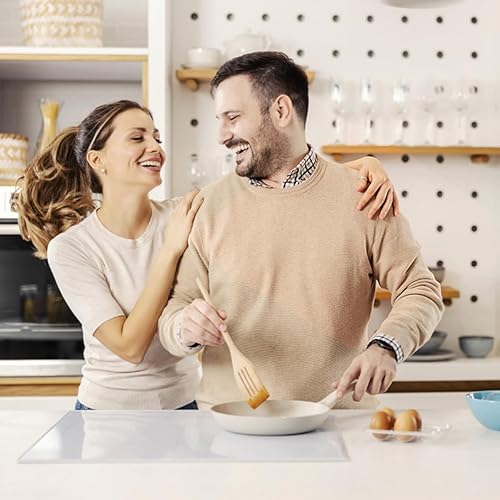 Miniatura 6 de Tablas de cortar acrílicas para encimera de cocina, tabla de cortar transparente de 18 x 14 pulgadas con labio, tabla de cortar antideslizante para