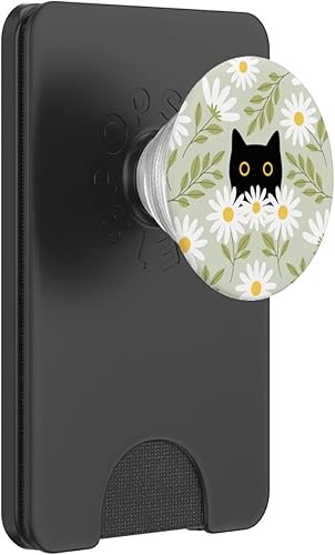 Miniatura 7 de PopSockets PopGrip intercambiables con diseño de margarita, diseño floral, color verde salvia