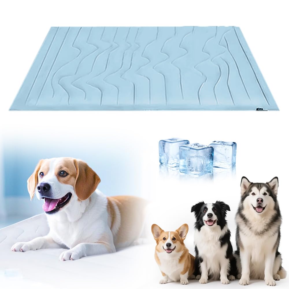 Topbashgo Tappetino Refrigerante Cane, 2025 Nuovo Tappeto Rinfrescante per Cani, Coperta di Raffreddamento, Letto per Cani Portatile per Estate, Ideale per Uso Esterno Interno (blu, XL)