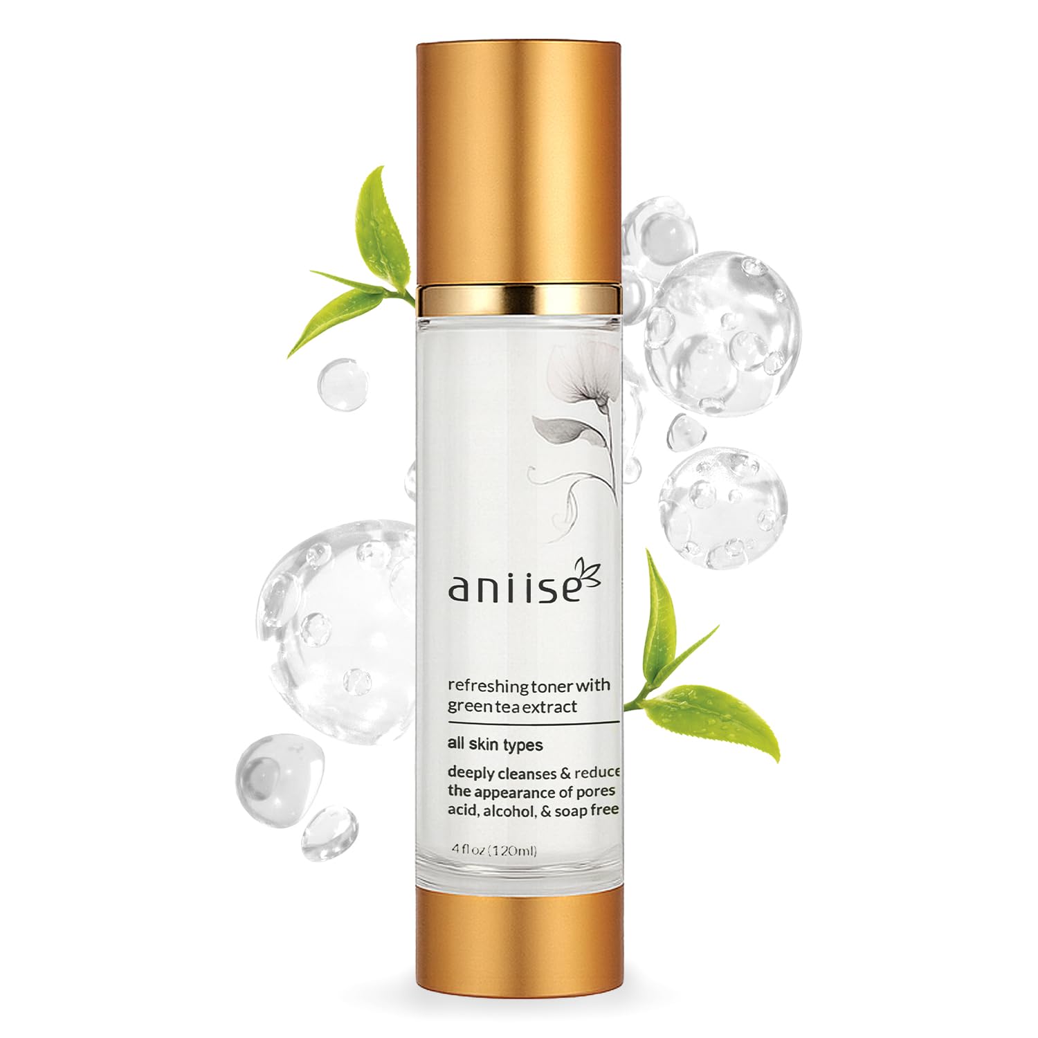 Refreshing Green Tea Extract Facial Toner – Purifies, Hydrates & Soothes for a Glowing Complexion – Fights Signs of Aging – Gentle Skin Care for All Skin Types – 1fl oz (30mL)