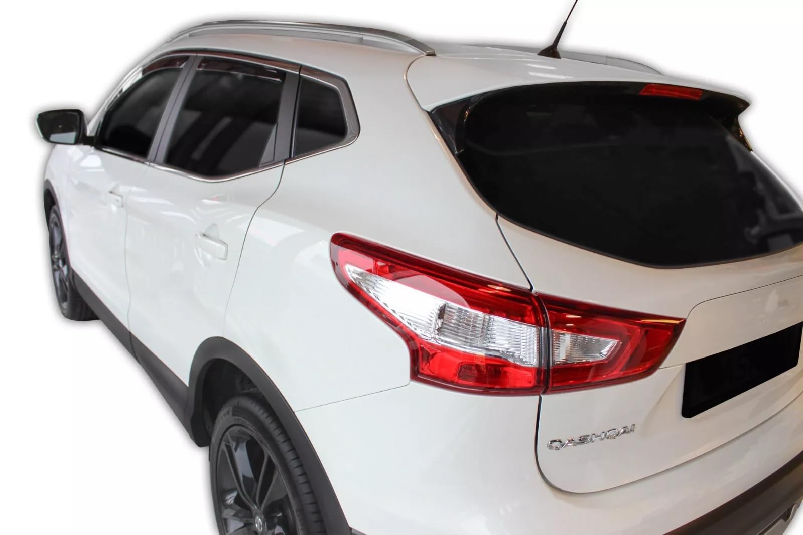 Kit 4 Deflettori Aria Nero Fumé Trasparento Antivento per Finestrini Laterali Anteriori e Posteriori Compatibile con Nissan Qashqai J11 2014-2021