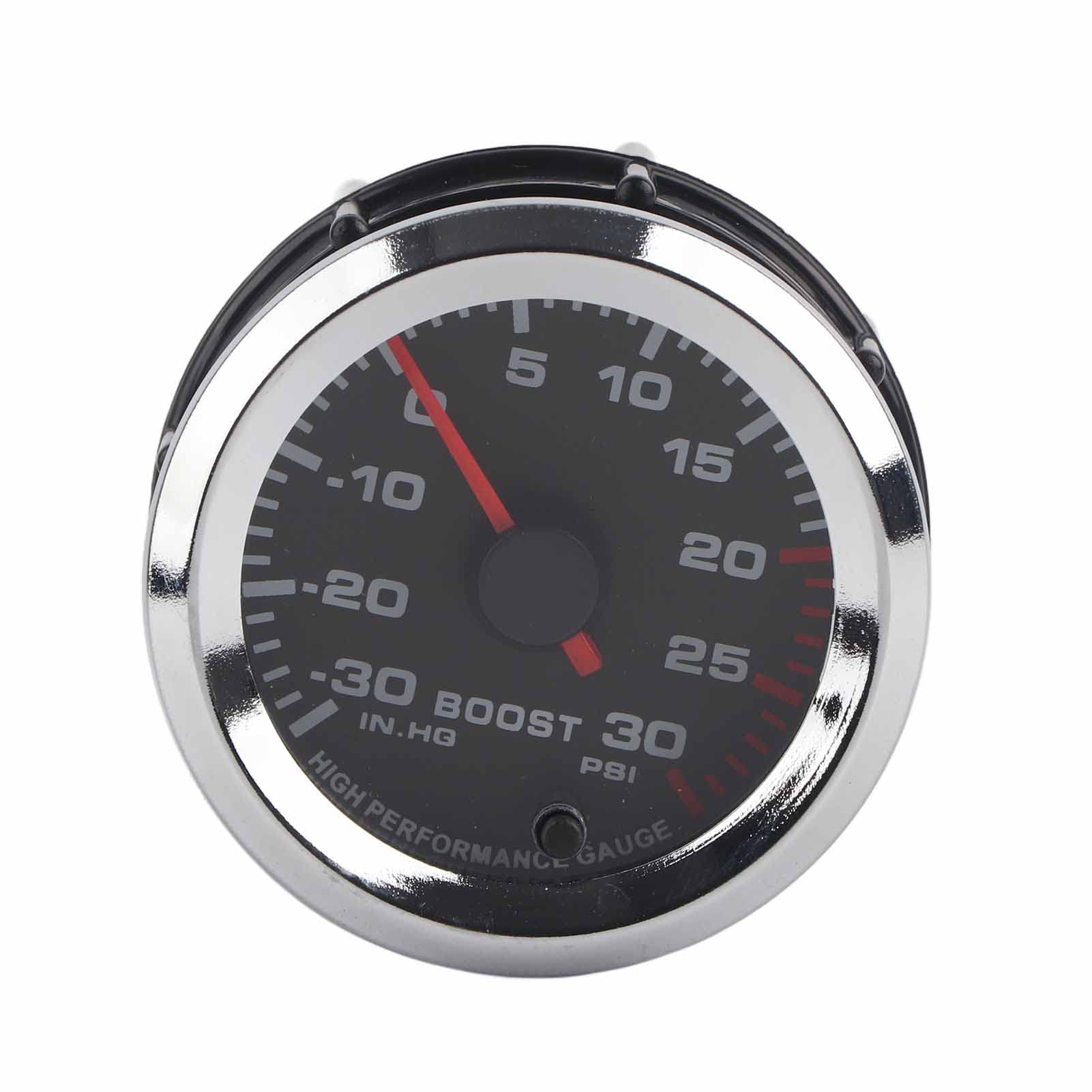 Uniwersalny wskaźnik wskaźnika Turbo Boost 7 kolorów wyświetlacz LED 30 30 PSI średnica 52 mm pasuje do samochodu ciężarowego 12 V łódź