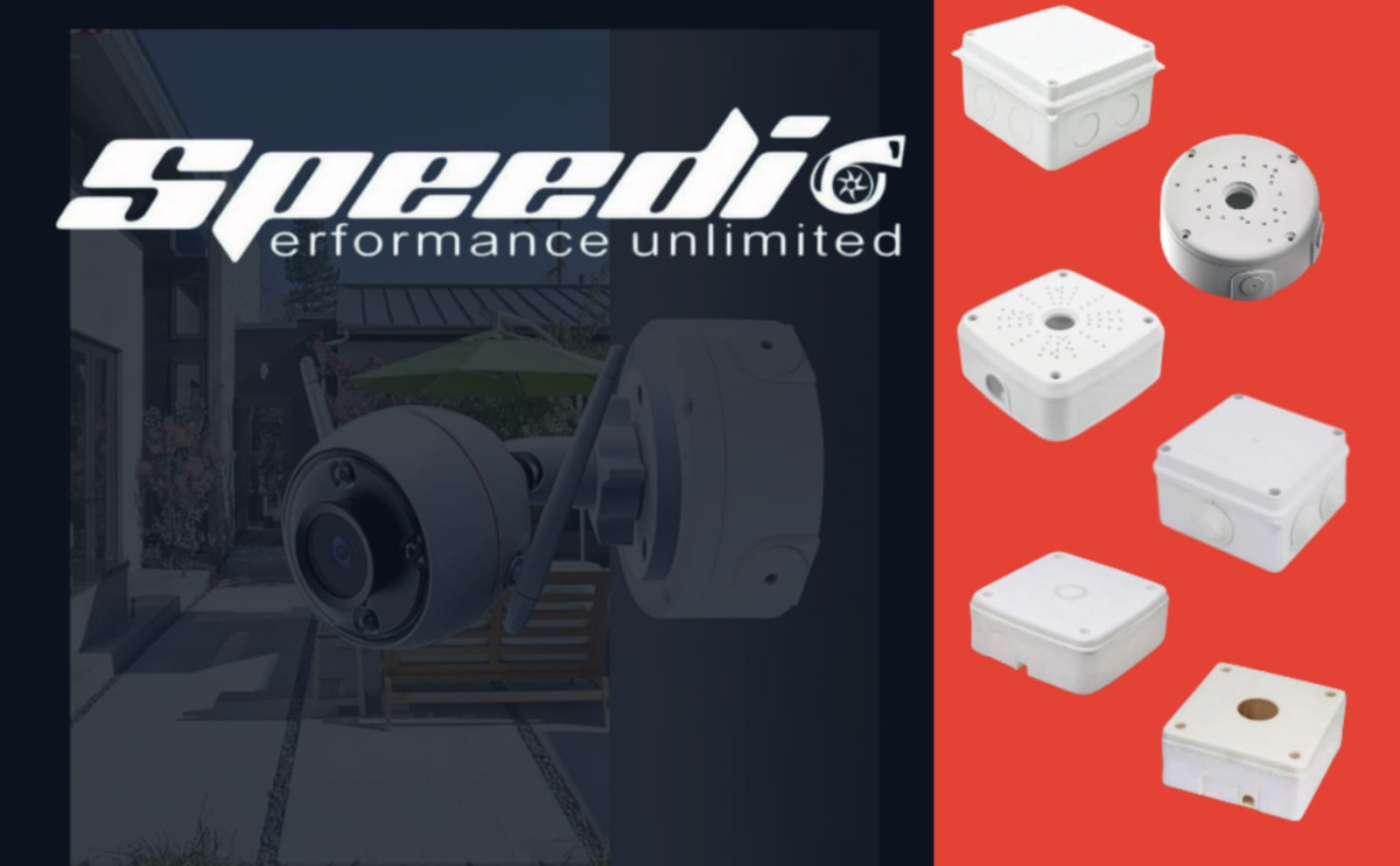 Speedio 4x4 Inch Outdoor Waterproof Square PVC Junction Box
