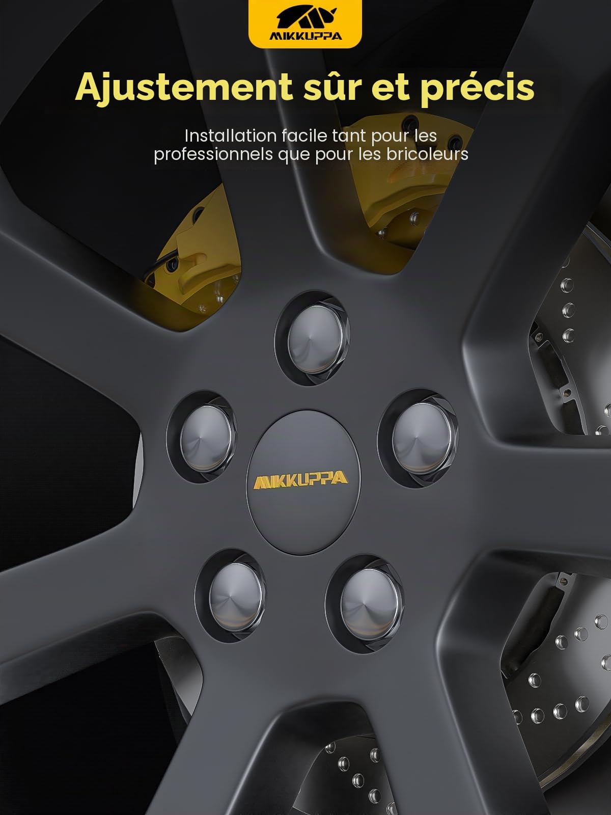 MIKKUPPA Écrous de roue M12 x 1,5 - SW19 de rechange pour Ford Fusion, Focus, Escape, Fiesta, 20 pièces monobloc chromé OEM Factory Style Bulge Acorn Seat