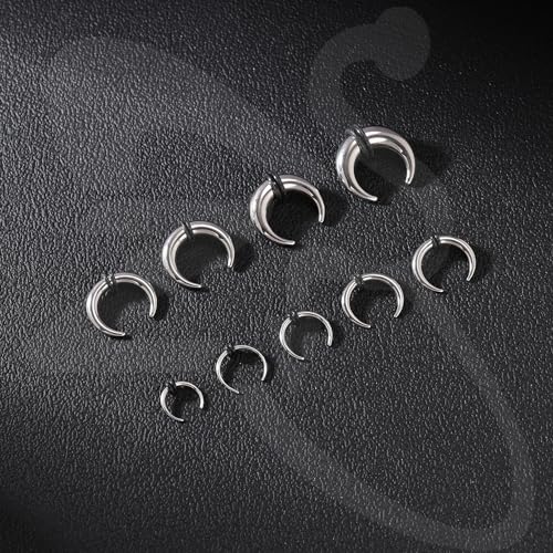 ZS 2Pcs Pincher Tapers Septum Rings, 2G 4G 6G 8G 10G 14G 16G Buffalo Horseshoe Stretcher Expander Piercing for Stretching Pierced Nose Ear Gauge4