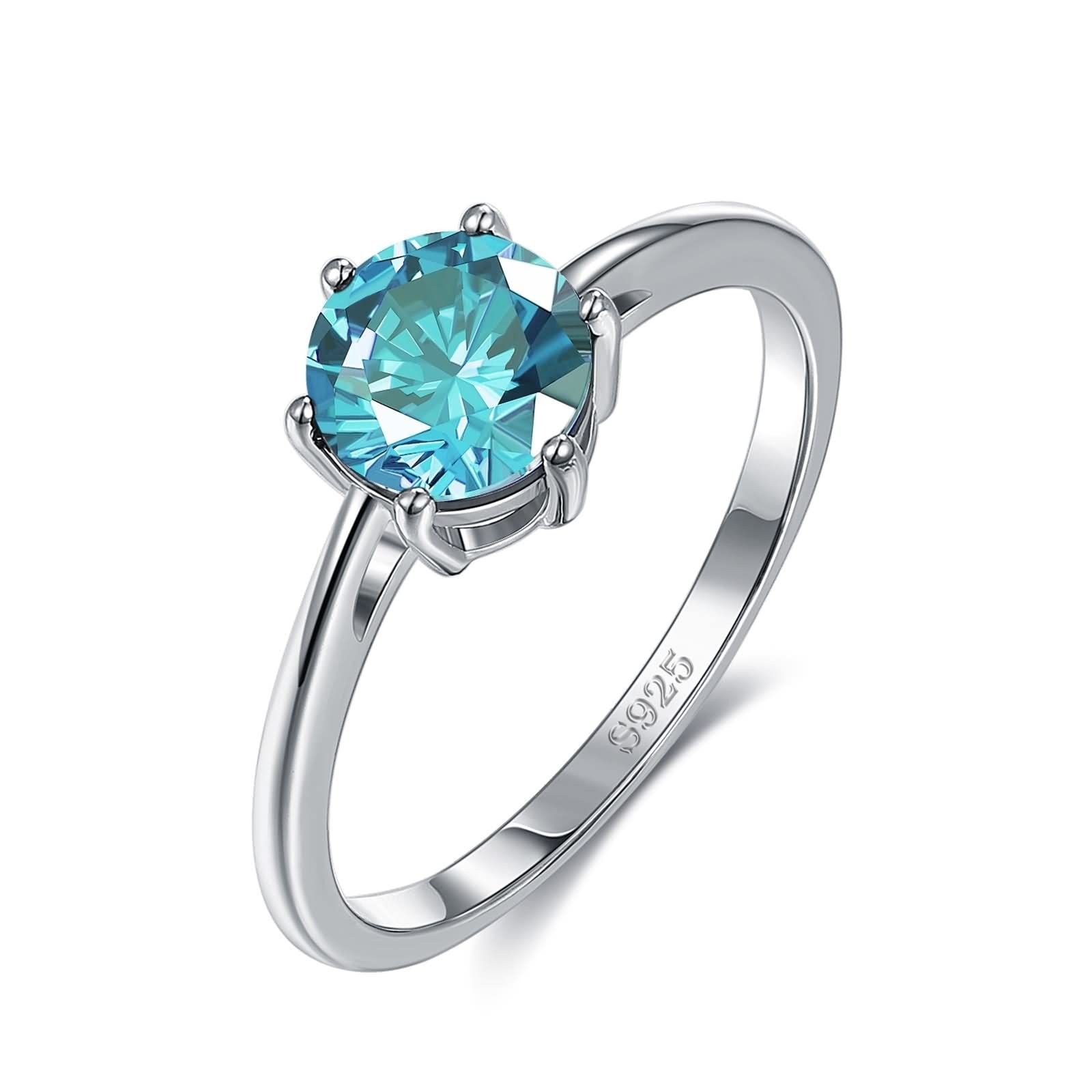 WXKAGF Versprechensringe für die Beste Freundin, zierliche 925er-Ringe für Frauen, Solitär, sechs Zinken, mit Zirkonia