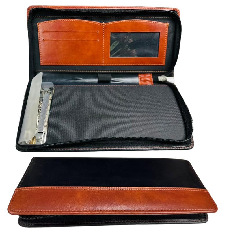 OWT Cheque Book Holder, Vegan Leather Expanding Handmade Multiple Cheque Book Holder for Cards, Women/Men Cheque Book Wallet, Traveling Wallets, Checkbook Holder, Documents Holder for Office & Home 1