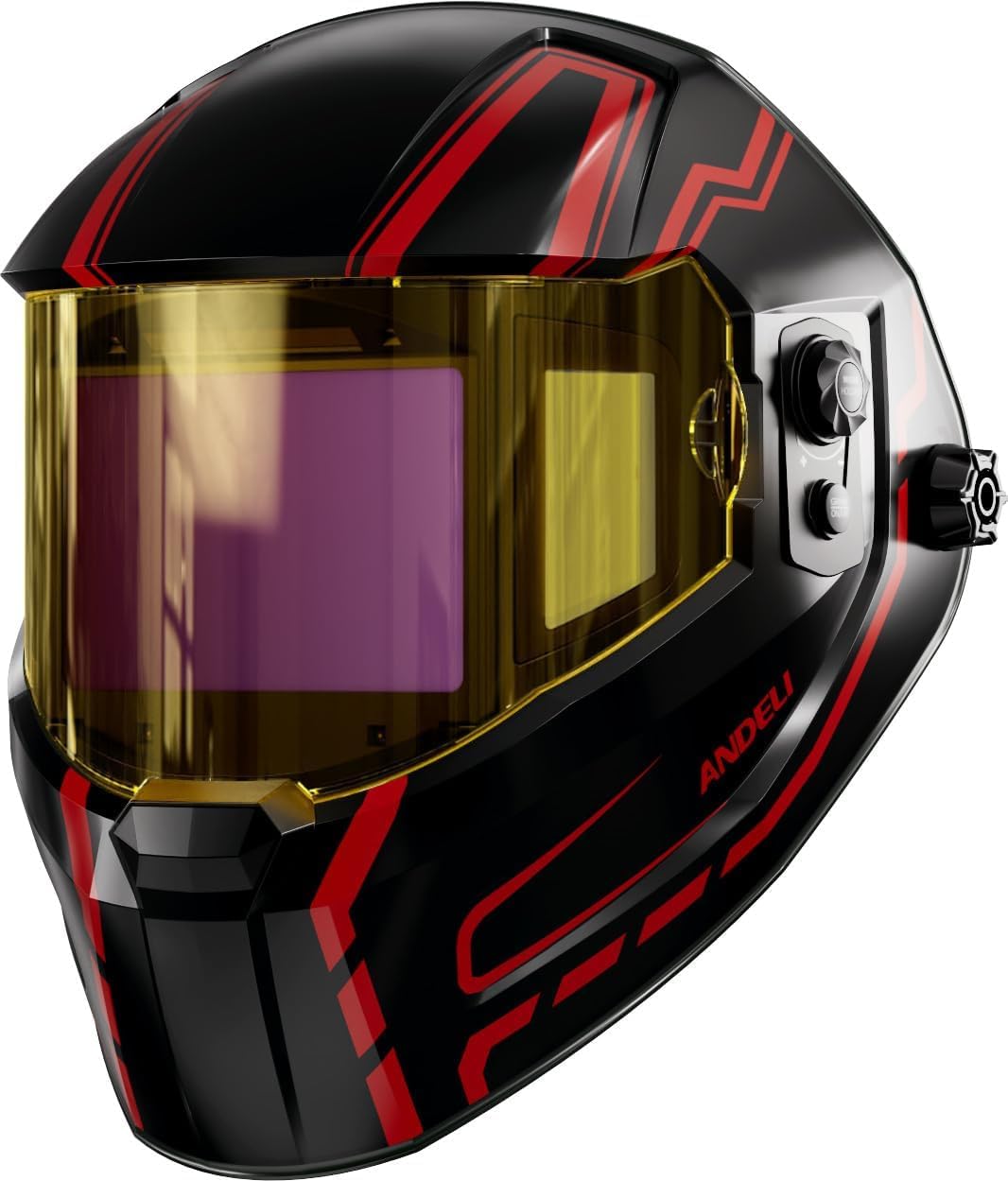 ANDELI Welding Mask Fully Digital Filter, auto darkening welding helmet,7.2"x3.2" Extra Wide large view, Type-C Fast Charging True Color Wide Shade 4/5-9/9-13 for Weld Cut Grind