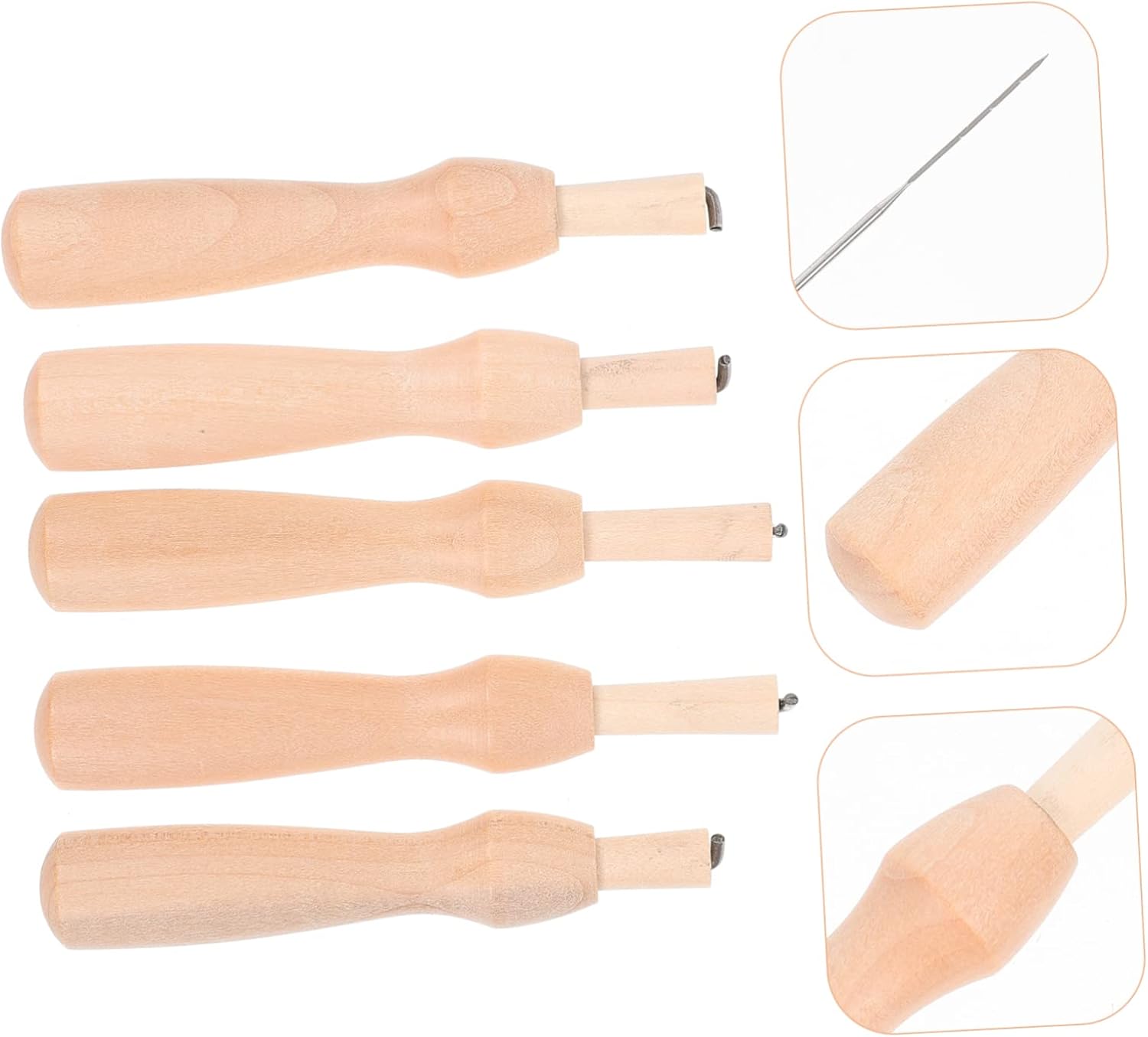 Tofficu 25pcs DIY Felting Needles Wool Felting Tools Stainless Steel Wood Craft Needles Easy Storage for Wool Roving and Projects