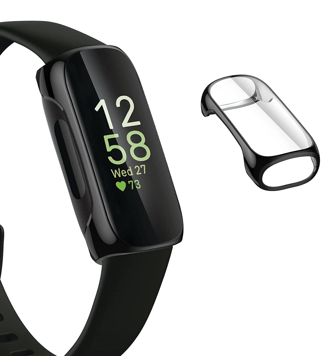 M.G.R.J® Soft TPU Front Protection Case Cover for Fitbit Inspire 3 Smart Watch (Flexible|Silicone|Black)-image-48