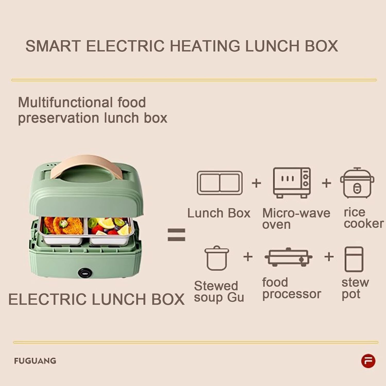 Lunch Box con Riscaldamento Elettrico, Scaldavivande Riscaldato da 300 W 6 in 1 Ciotole Portatili A Tenuta Stagna in Acciaio Inossidabile da 1,0 Litri 304 E Griglia per La Cottura A Vapore