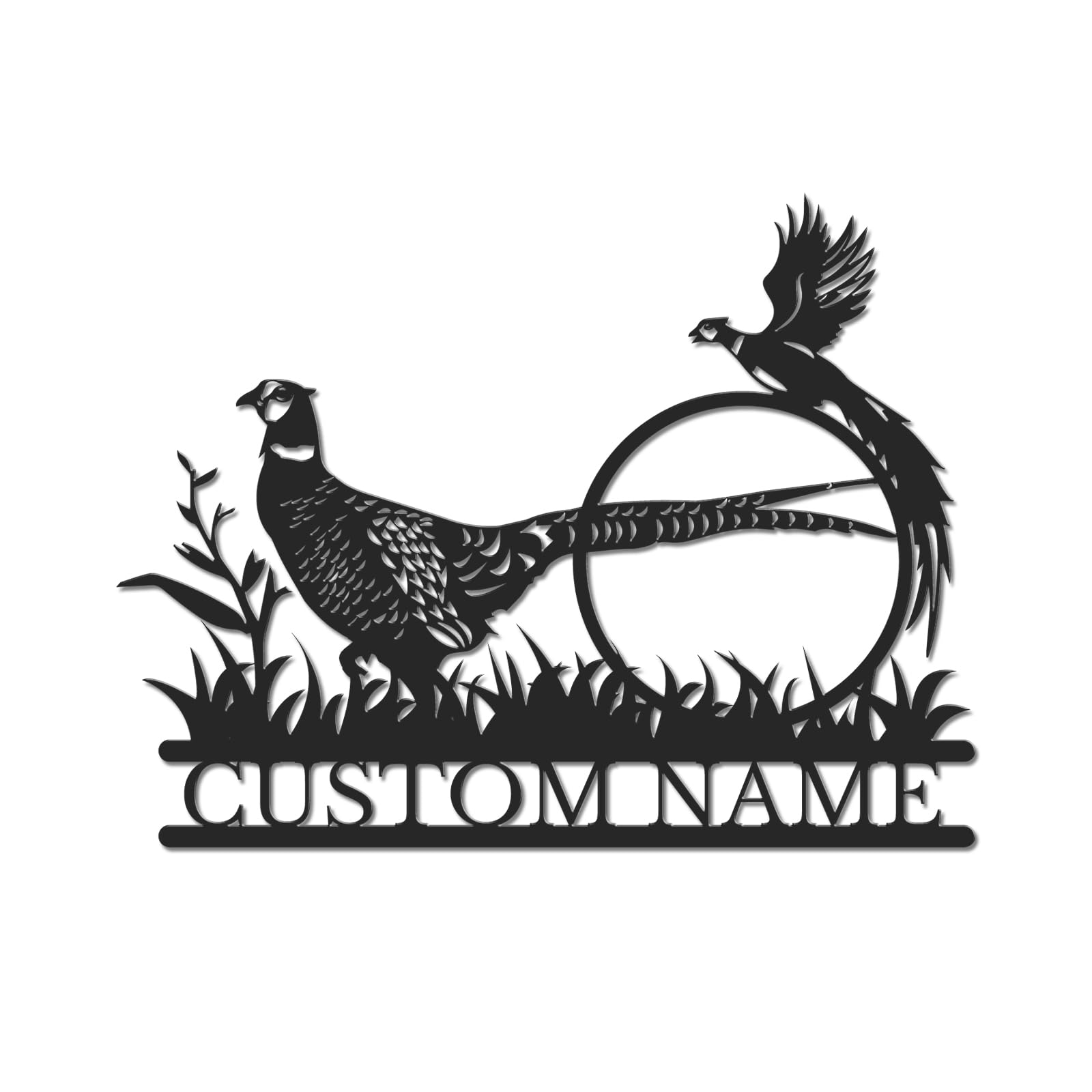 Ecentricart Style-2 Personalized Pheasant Metal Sign, Custom Name Hunting Wall Art, Game Bird Lodge Decor, Wildlife Gift For Dad, Rustic Cabin Plaque, Hunter Anniversary Present, Outdoor Theme Room Accent (Style-2)