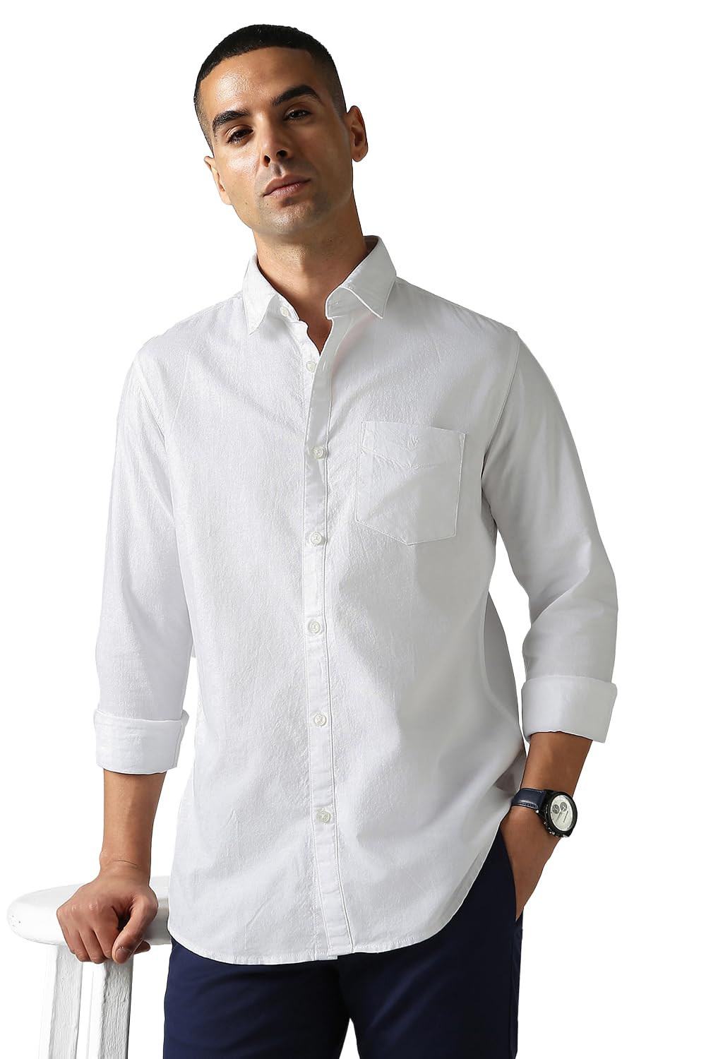 van heusen Men's 100% Cotton Solid Regular Fit Casual Shirt-picture-31