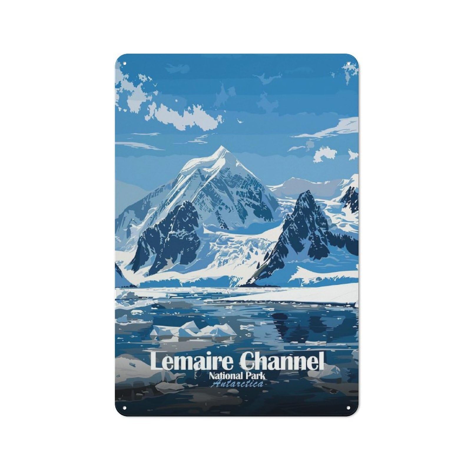 Junmoney Style-2 Lemaire Channel Antarctica National Park Rustic Tin Sign 30X20cm For Living Room Wall, Suited To Home Wall Decor Collectors