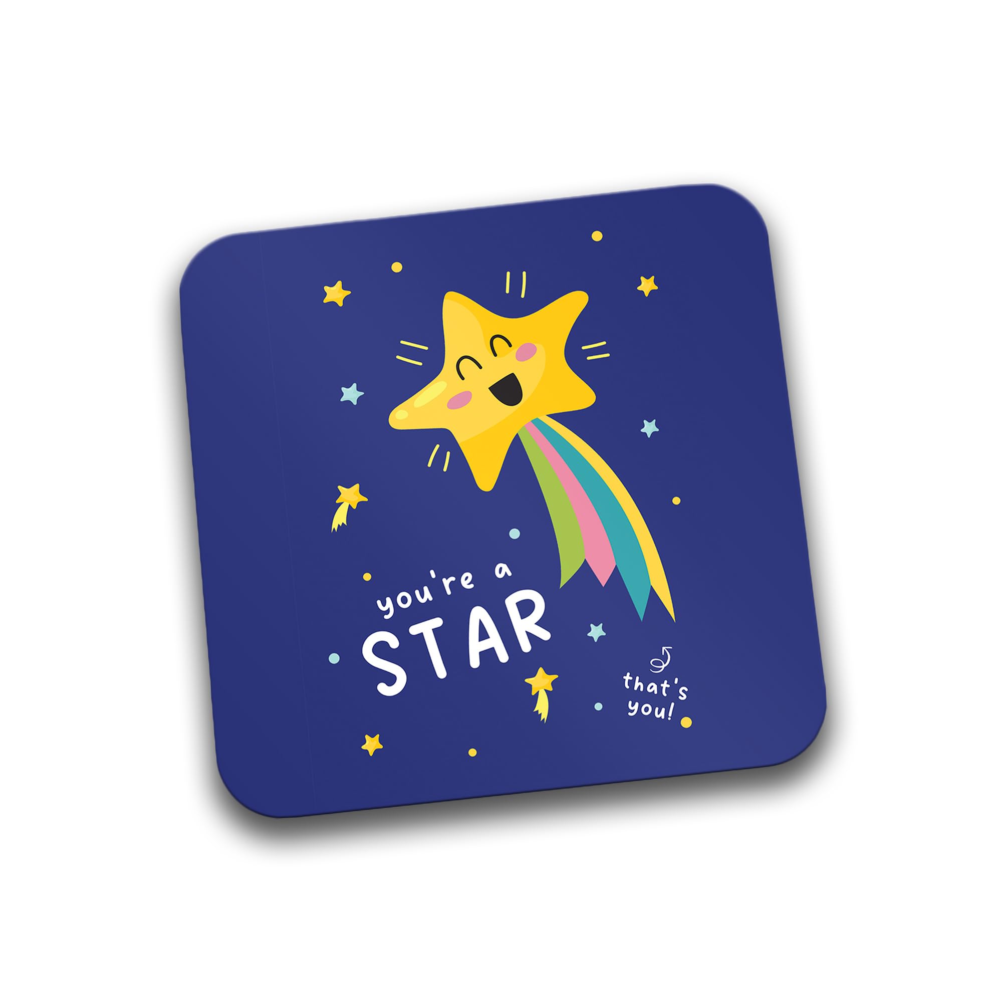 Rib Ticklerz - You're A Star Coaster Appreciation Best Friend Colleague Cute Star Mug Coaster Thank You Congratulations Graduation Well Done Boss Employee - DC155