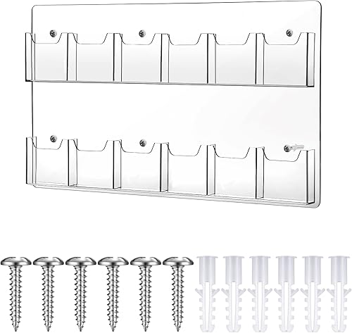 Eersida Soporte acrílico para folletos, soporte de exhibición para folletos, soporte de ranura triple plegable para negocios, soporte de pared,