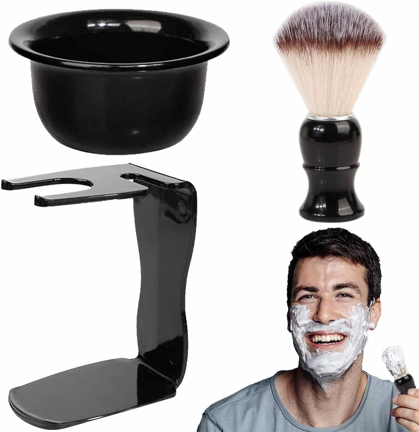 Shaving Brush Holder Beard Shaving Soap Stand Kit for Men Mens