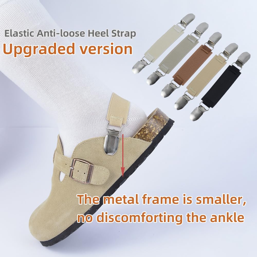 Nuevo 1 par de zapatos elásticos correas de talón cinturones lazos antideslizantes con broche de clip corbata cordones anchos antisueltos para zapatillas sandalias