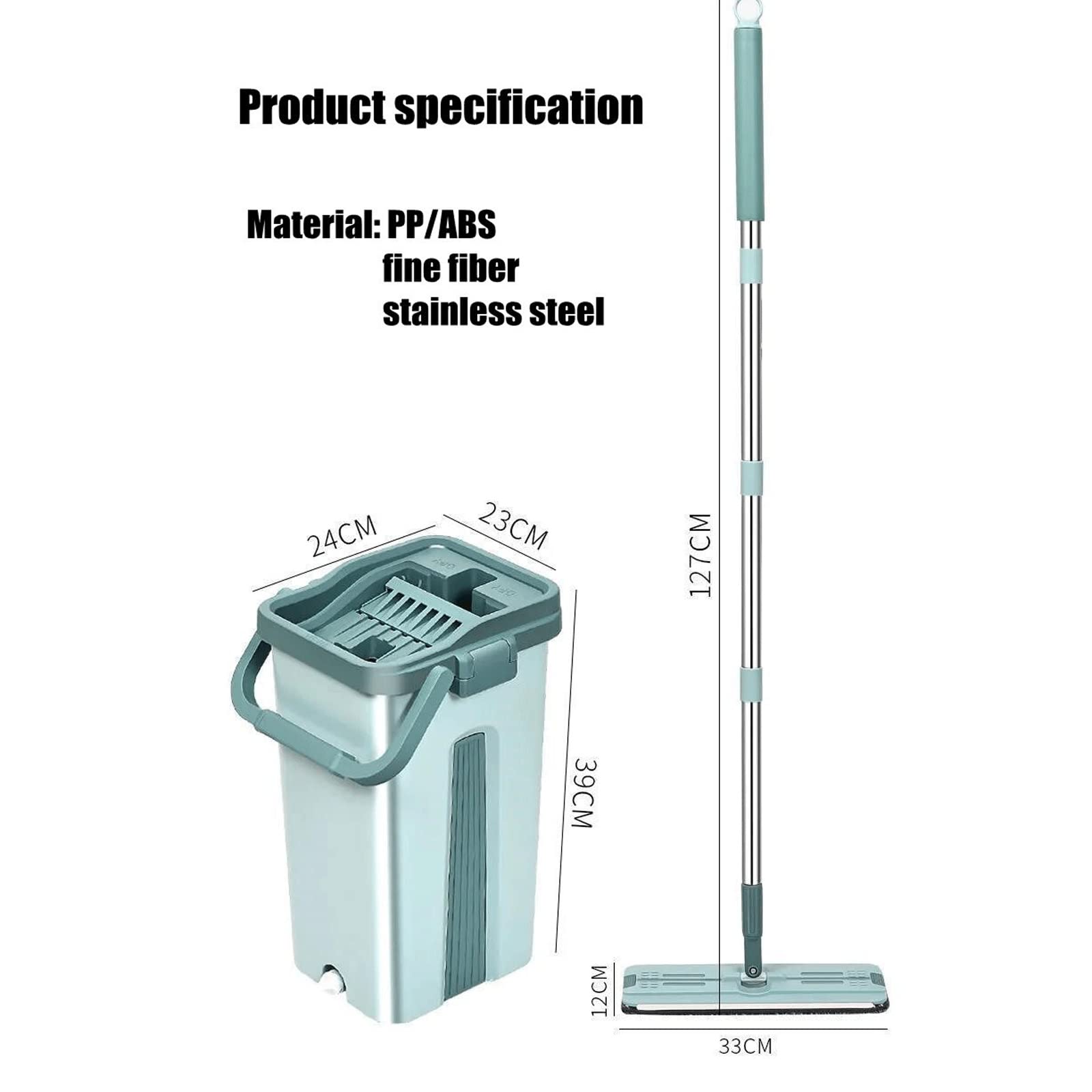 fregona Exprimir trapeador con balde microfibra tapete de microfibra perezoso apuesto mágico mágico mojado húmedo y seco herramienta de limpieza de hogar mop ( Color : Bucket Mop 4pcs Pads )