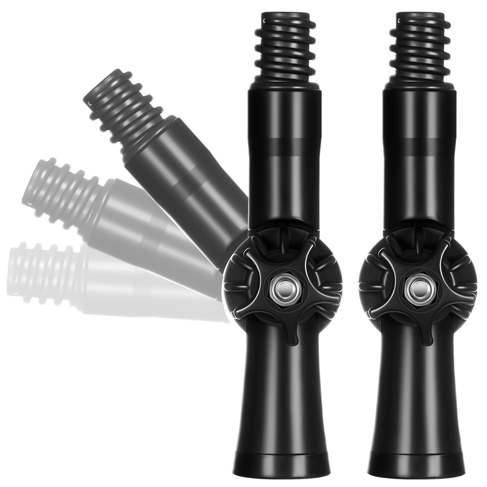 Saillong 2 Pcs Rotatable Angle Adaptor Extension Pole Attachments Threaded Extension Pole Adapter Attach, Compatible with Many Standard Threaded Tip