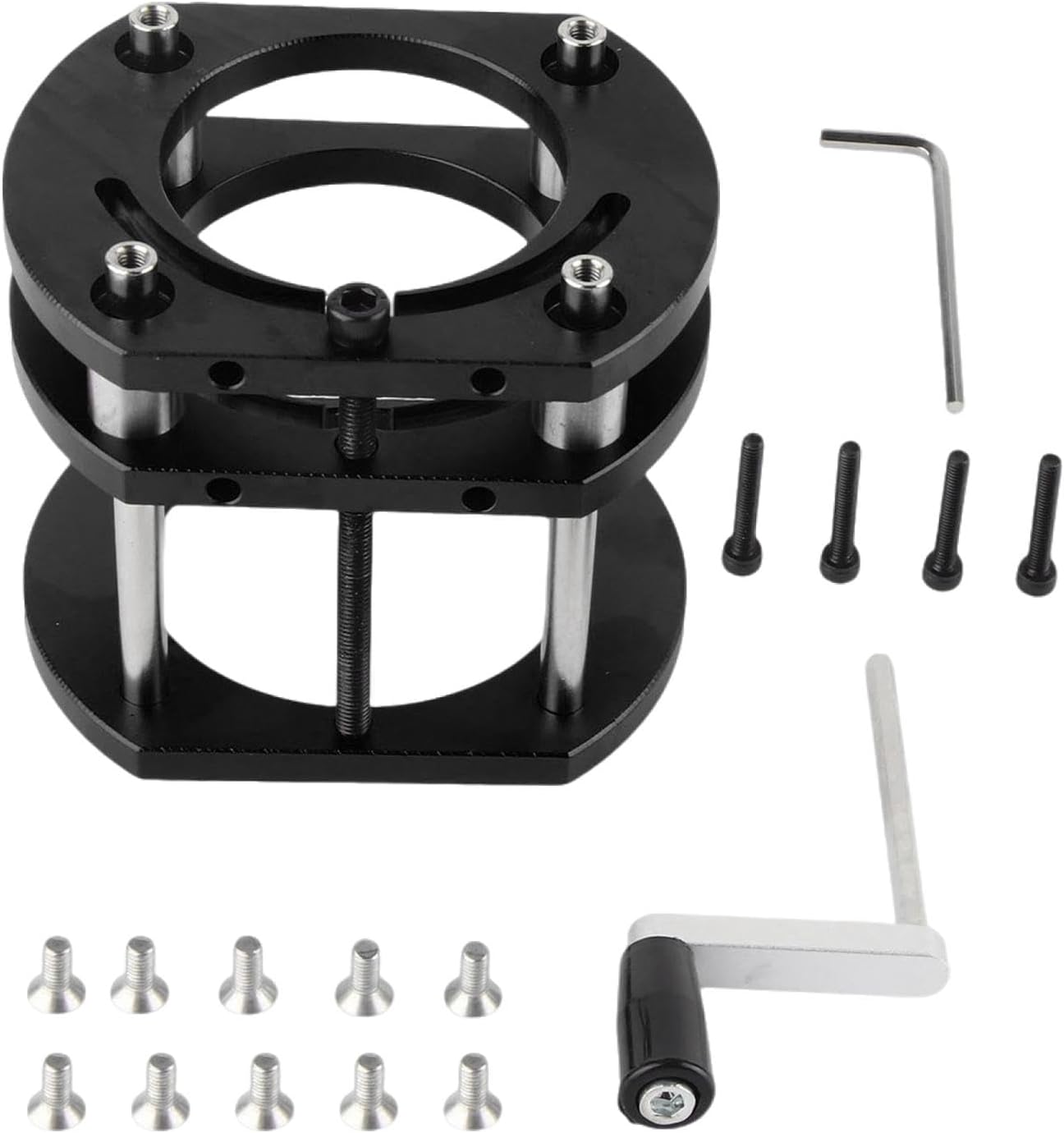 UPQRSG ルーター リフト、木工ルーター テーブル インサート プレート リフト ベース、ステンレス鋼サポート ロッド付きアルミ 低価格の精密 ルーターリフト！ 優秀です！ ほとんどのトリマーが取付け可能！ #1【DIY】数種のインサートプレートに対応！ ビットの調整が正確 ... 2セットルーターリフト 4ジョークランプ トリミングマシン用 実用的な木工ツール