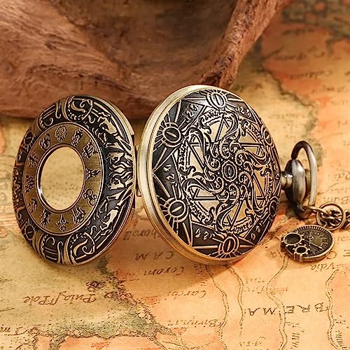 ZALTAS Hollow Design Pocket Watch Bronze Watch Acessórios Quartzo Pingente Relógio Colar Corrente