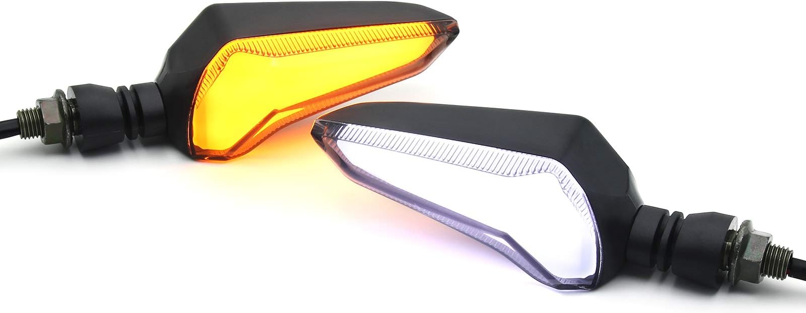 Motorcycle General Purpose High Brightness LED Turn Signal/Daylight with 2 Relays Yamaha MT-09 Kawasaki Z800 Honda CBR1000 CBR600 Suzuki GSX Yellow/White (M003YW)