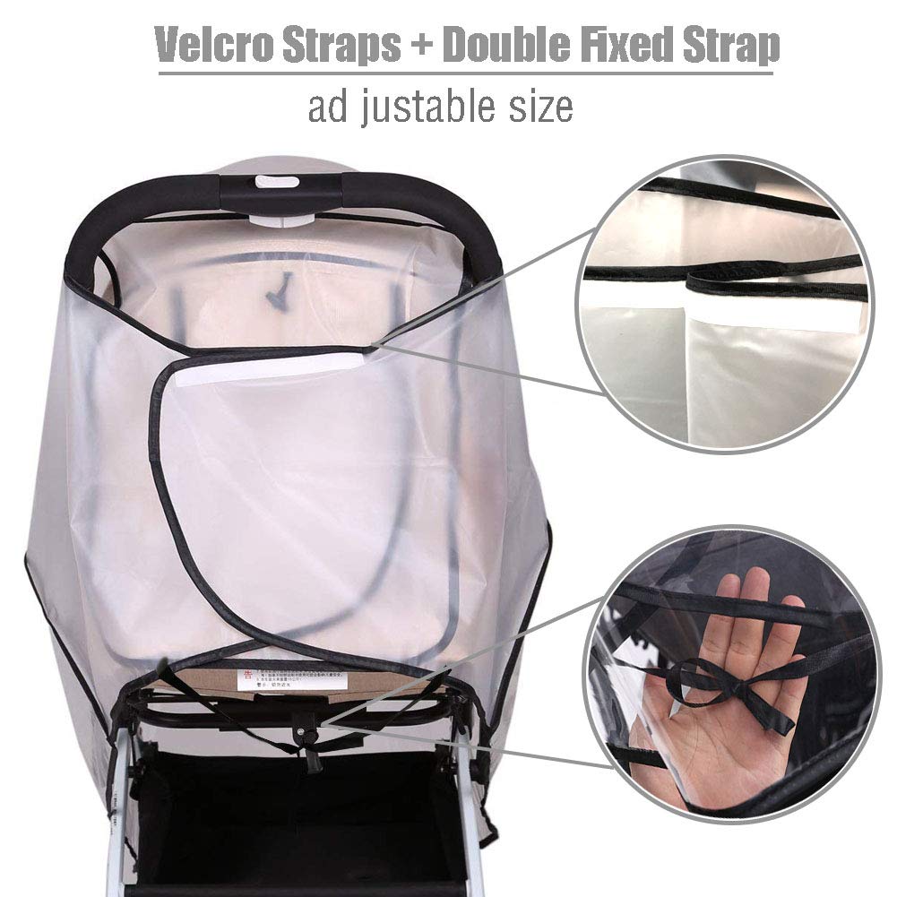 Stroller Rain Cover by Hombae, Universal Baby Stroller Weather Shield, Waterproof Stroller Cover, Travel Umbrella Stroller Wind Dust Shield, Stroller Cover for Rain, Food Grade EVA, Eye Protect : Baby