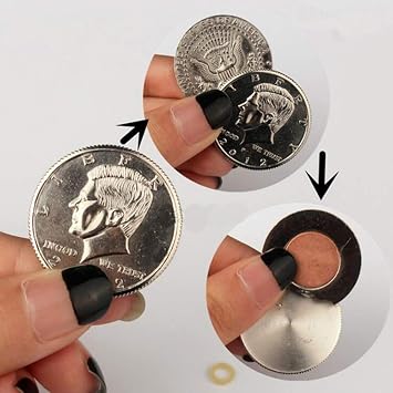 WSNMING Magic Flipper Coin Half Dollar Coin Magic Tricks Professional Magician Props Close up Magic Stage Illusions