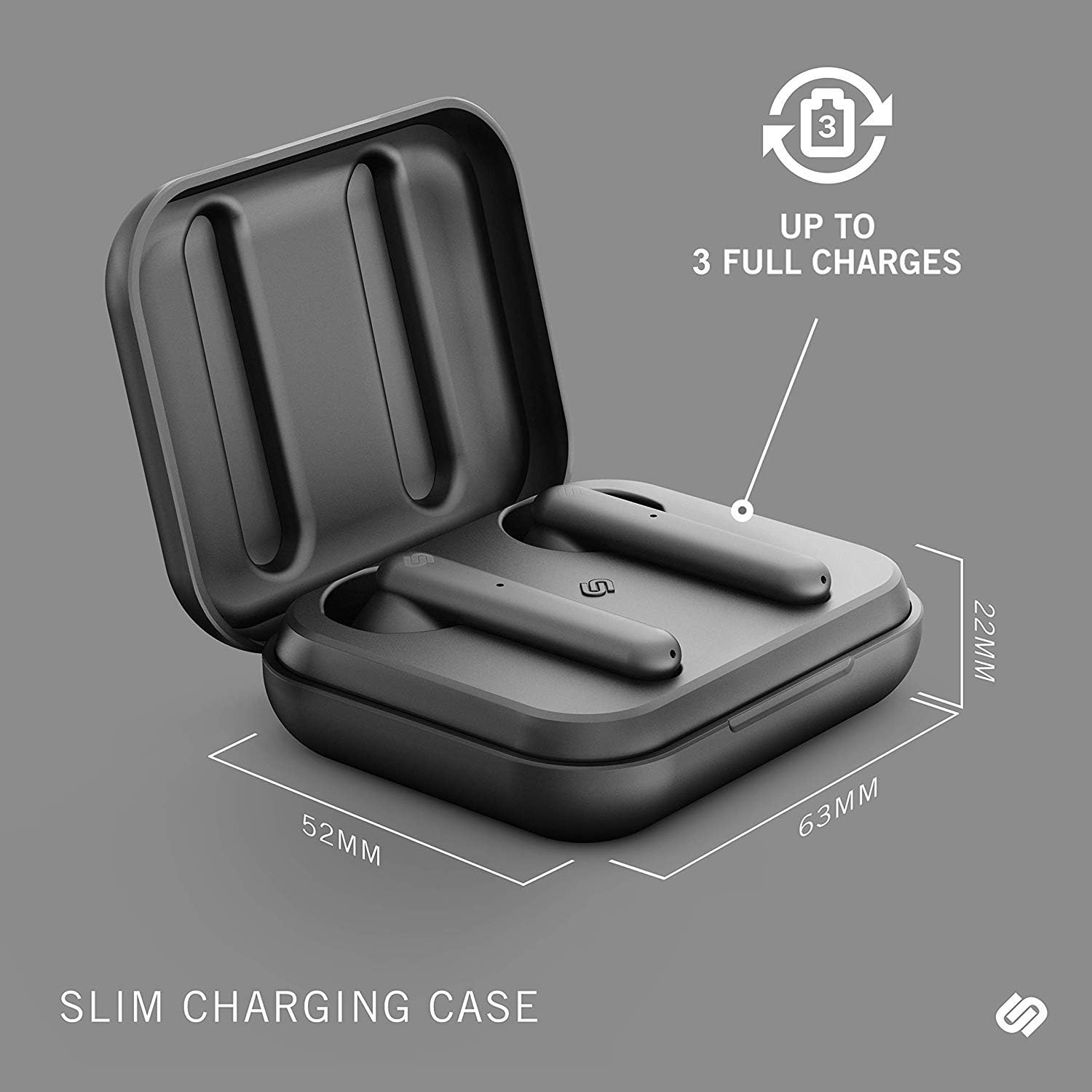 Urbanista Stockholm True Wireless Earbuds 14H Playtime Bluetooth 5.0 with Charging Case, Touch Controls & Dual Mic Earphones Compatible with Android and iOS - Black