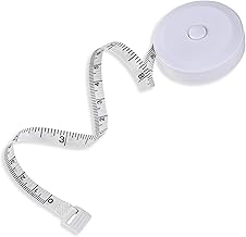 Benrii Tape Measure 6.6 ft (2 m) White Double-sided Measurement Tape Measure with Rewind Button for Sewing, Tailoring, Inch and Centimeter Compatible, Lightweight, Portable, Handicraft, Clothing