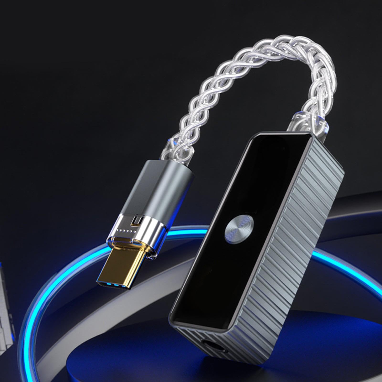 Amplificador de auriculares USB C tipo C pequeño de 3,5 mm, auditivo sin pérdidas, alta resolución para smartphones, PC, portátil