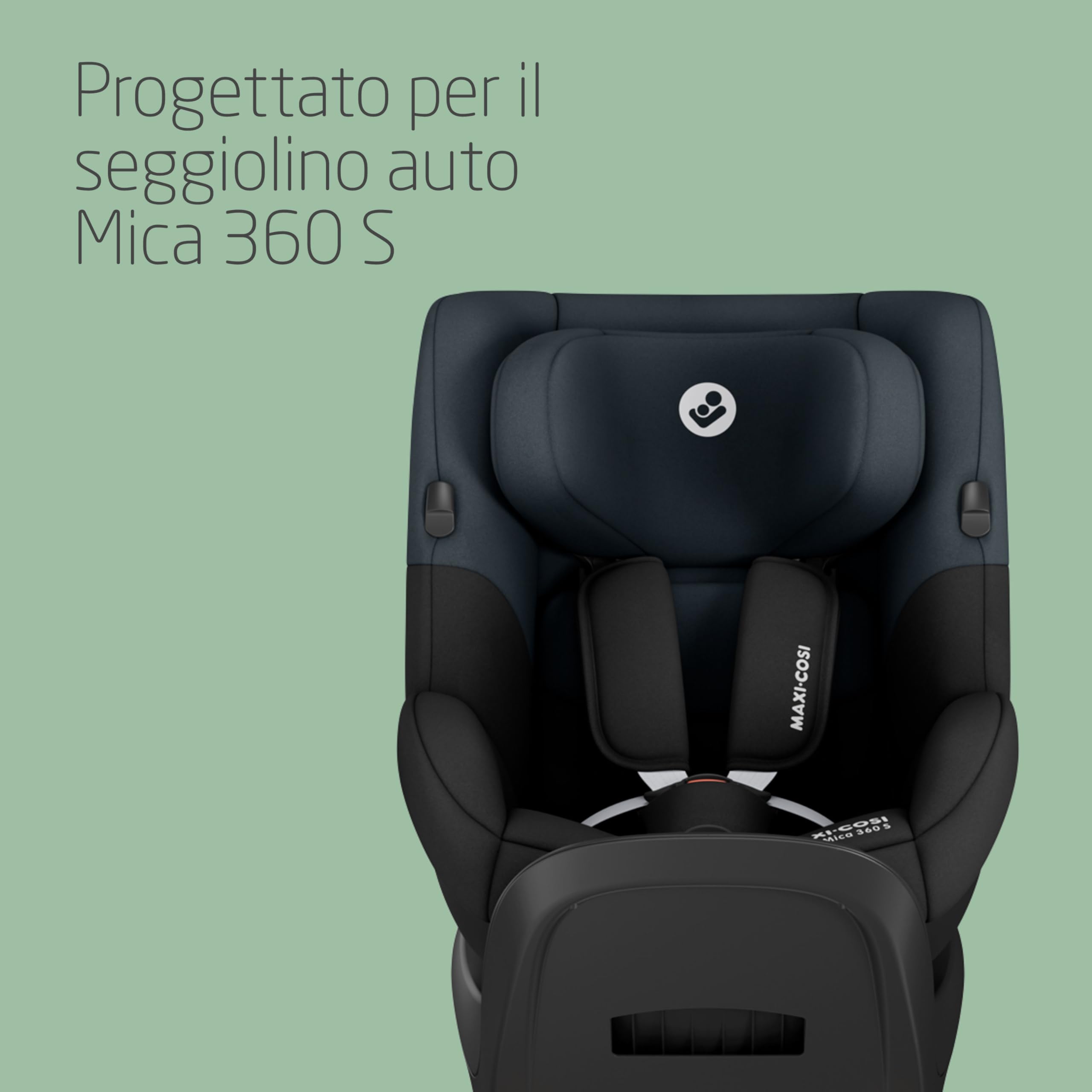 Maxi-Cosi Mica 360 S Riduttore Neonato, 0-3 mesi, 40-60 cm, Cuscino Riduttore per Neonato per Seggiolino Auto Maxi-Cosi Mica 360 S, Comoda imbottitura, Lavabile in lavatrice, Tessuti Eco Care, Black
