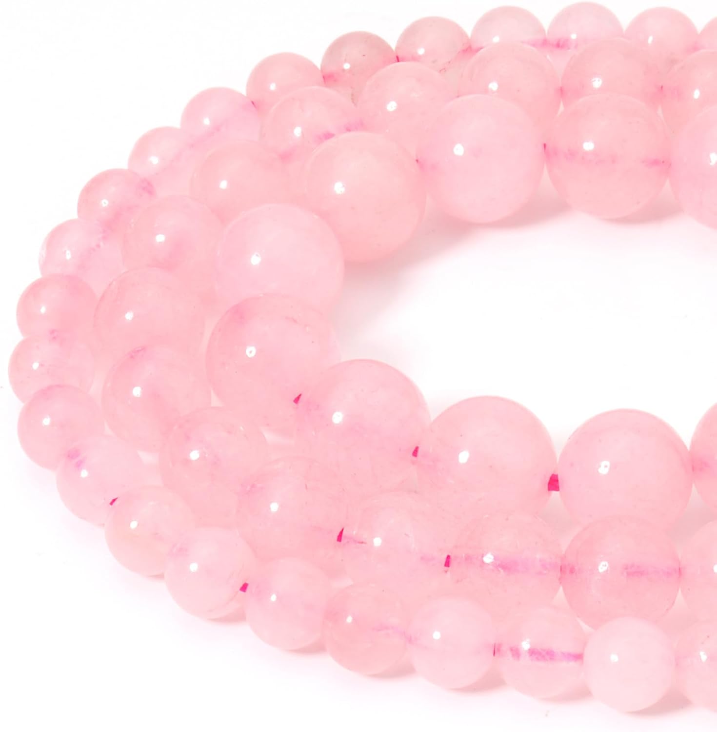 45pcs 8mm Natural Rose Quartz Gemstone Beads Energy Healing Crystal Round Loose Stone Beads for Jewelry Making, DIY Bracelets Necklaces - Image 4