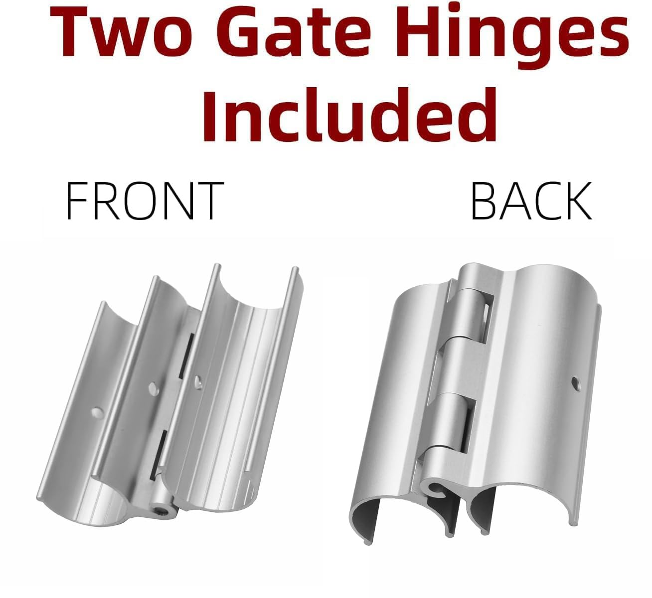 2-Pack Aluminum Snap-On Hinge For 3/4" PVC – Corrosion-Resistant, Easy Install, For Doors, Vents, Gates, Chicken Coops