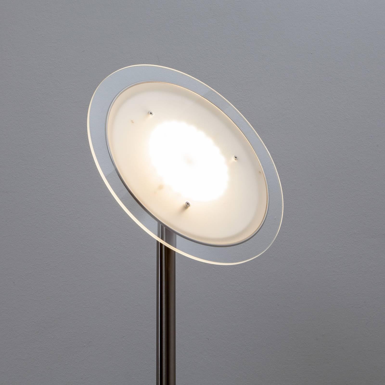 LED Lámpara de pie 'Malea'con dimmer táctil (Moderno) en Gris hecho de Metal e.o. para Salón & Comedor (1 llama,) de Lindby | lámpara LED de pie, lámpara de pie, lámpara de pie